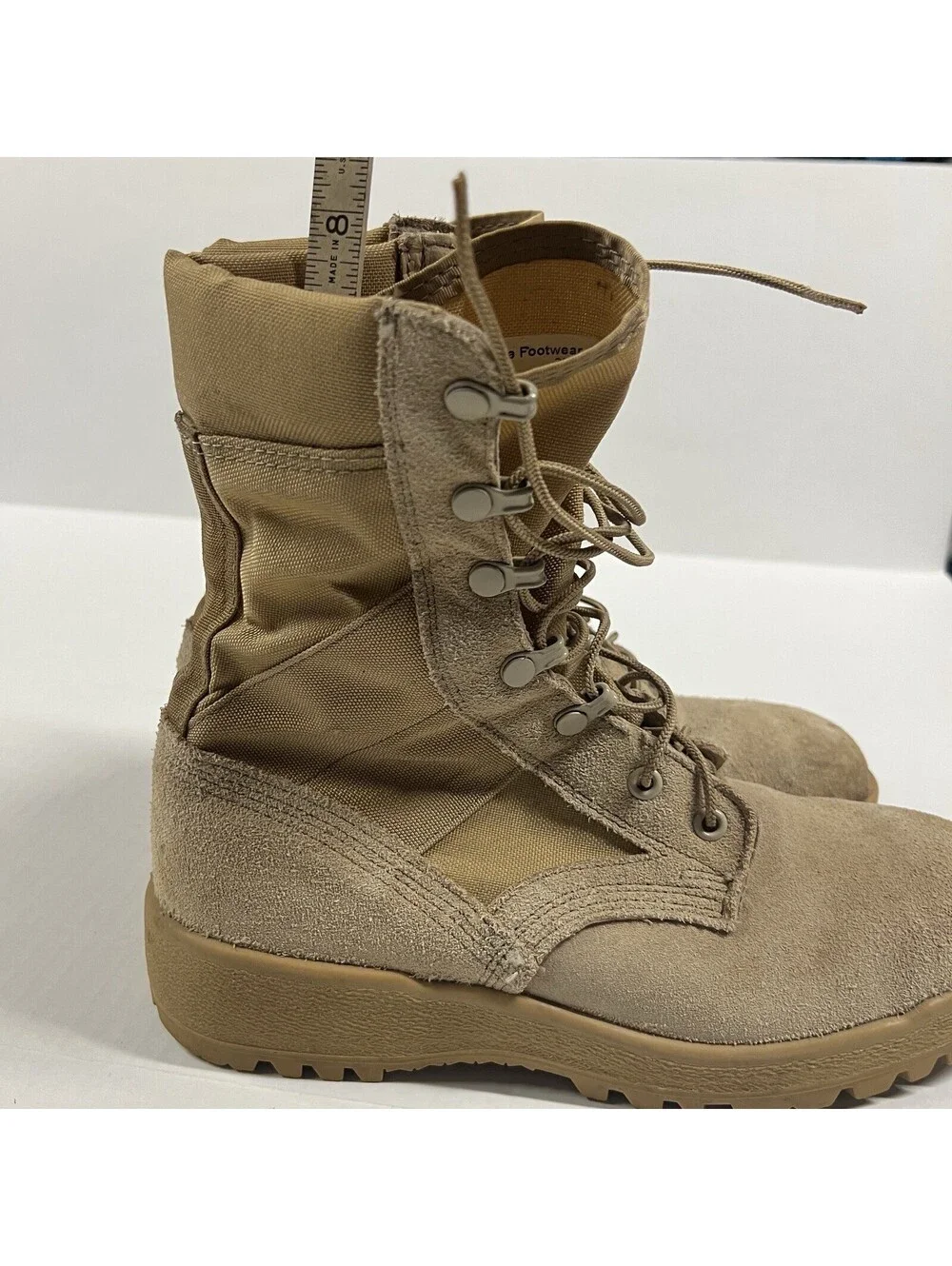 McRae Footwear Mens Tan Suede Vibram Military Combat Boots Size 7R